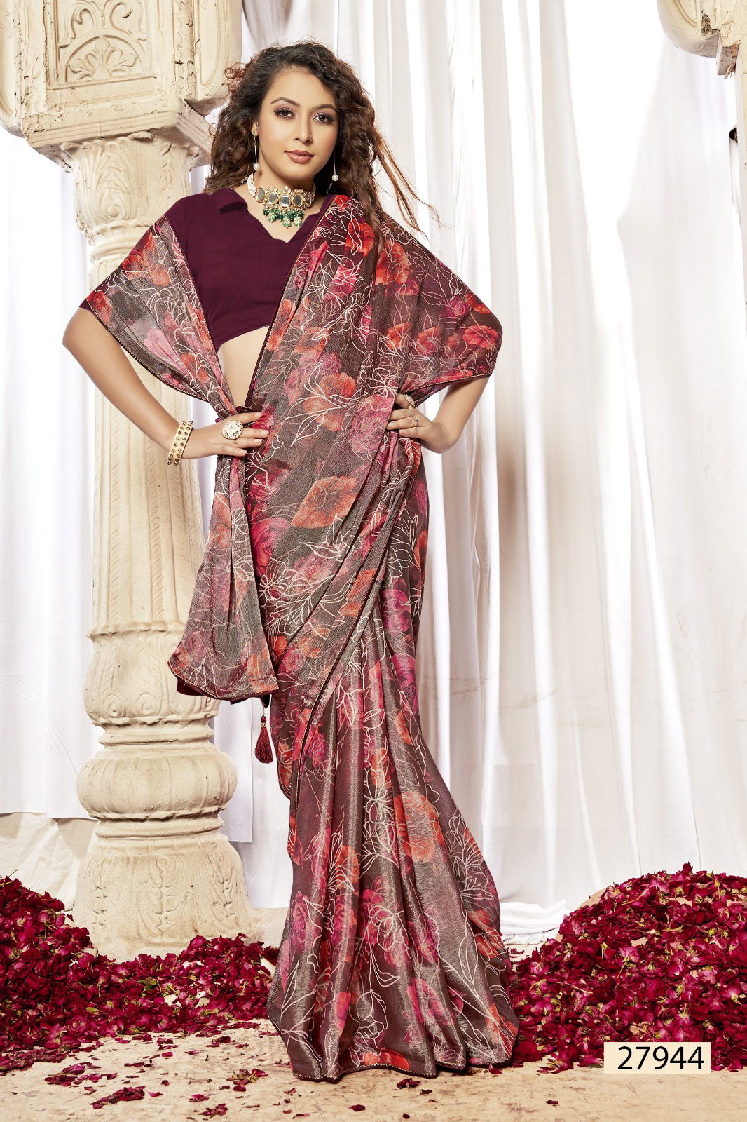 Fariha By Vallabhi Printed Designer Brasso Sarees Wholesale Shop In Surat
